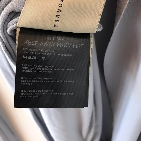 Roland Mouret pale blue long sleeved draped back top - Picture 14 of 16